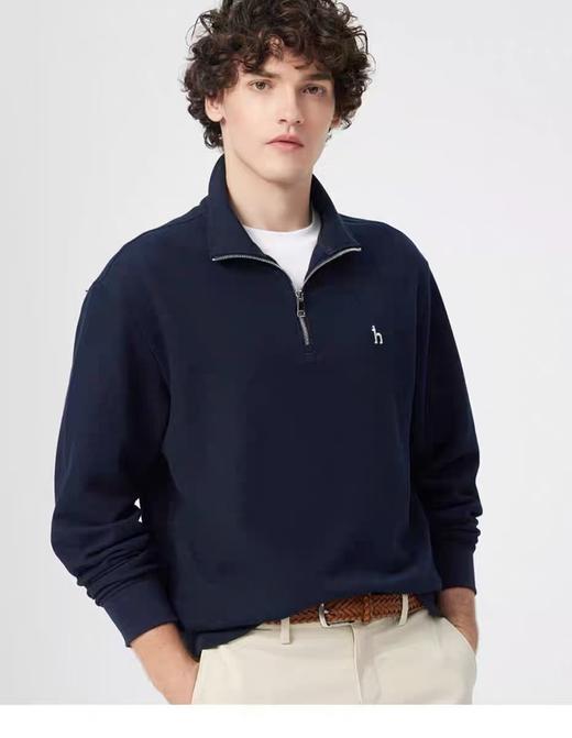 毒家，Hazzys哈吉斯2025春夏新品男休闲半拉链卫衣长袖T恤  HA半拉链 商品图1