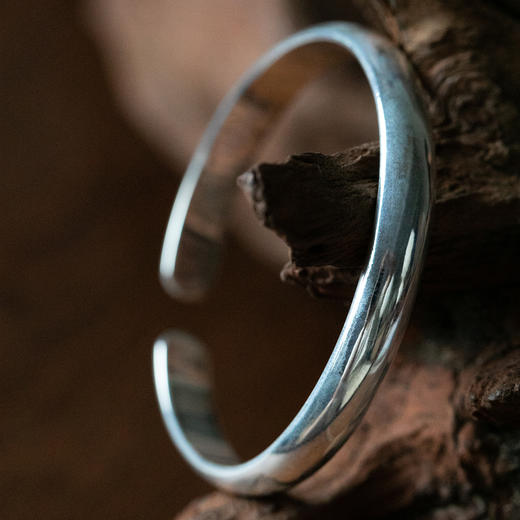 牧衣游 足银手镯开口复古简约精致 空青【不支持会员折】 商品图0