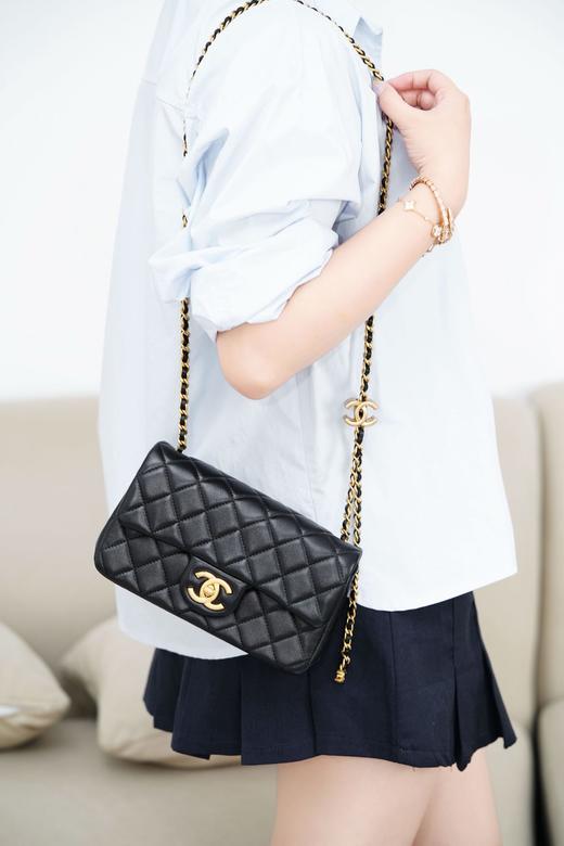 香奈儿 25B 双𝐂链条𝐂𝐅 大𝐦𝐢𝐧𝐢 黑色 𝟐𝟓𝐁系列大爆款🎉（LZ） 商品图1