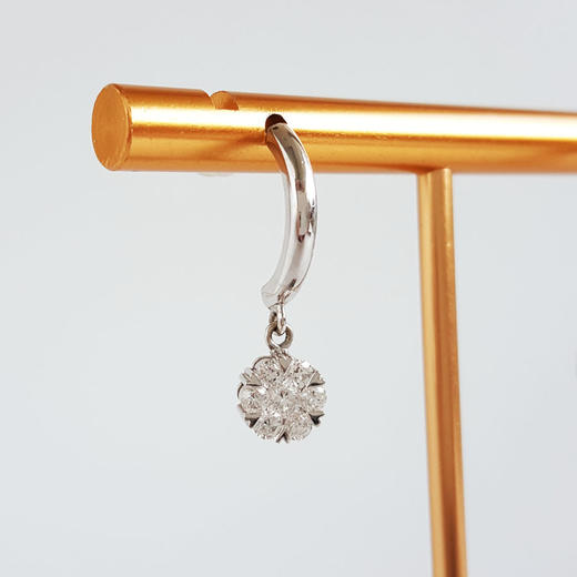 【天然正品】普柏琳AU750白金简约时尚花朵造型近40分钻石耳坠300825NJS43 现售价：2880 商品图4