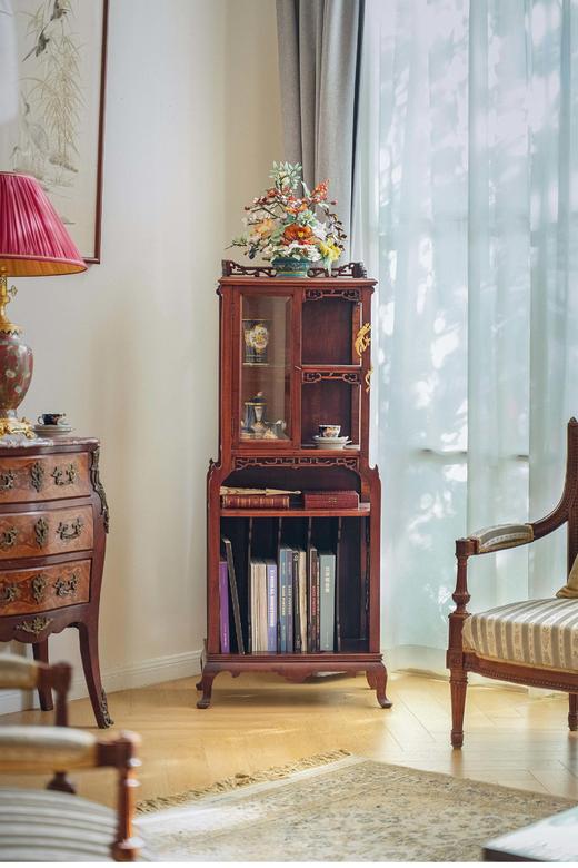 独角鹿西洋古董法国出品VIARDOT东方风格蟠龙主题铜鎏金精雕装饰祥云回纹梧桐木镂雕多层展柜 商品图0