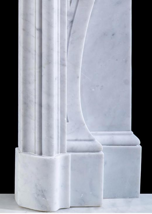 独角鹿西洋古董比利时出品古典卷叶纹主题浮雕装饰卡拉拉大理石壁炉 商品图5