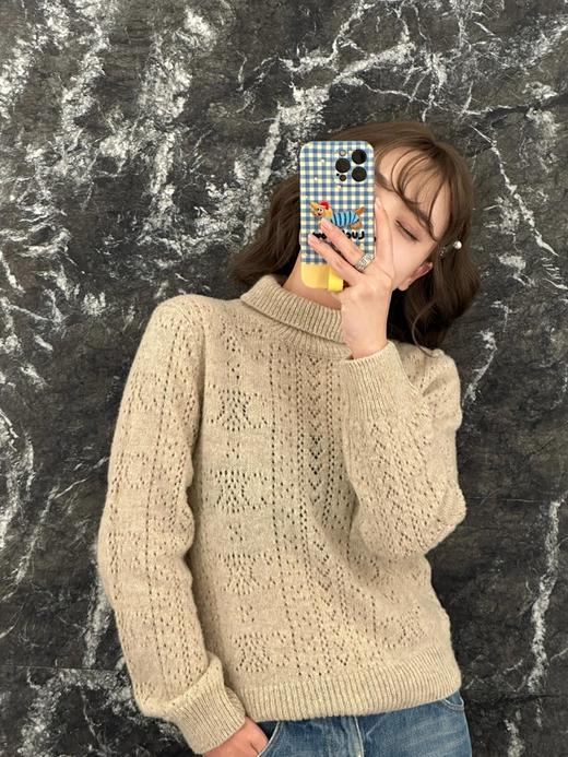 TY406-CELINE赛琳 SS24 纯色高领套头罗纹长袖毛衣 女款 米白色  (PG*MM) 9.10直播款 商品图2