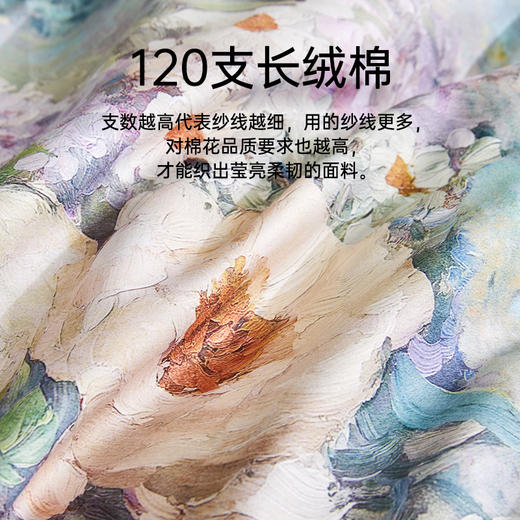 臻品120支长绒棉轻奢印花四件套（黛影流芳） 商品图1
