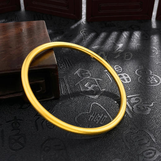 【限时克减150元】足金999 #超轻 古法素圈空心超轻加硬圆管固口手镯（面宽约3.1-3.5mm）(AUQGFSZ00068-2))预售产品下单后不退款不退货不换货不补差价 商品图1