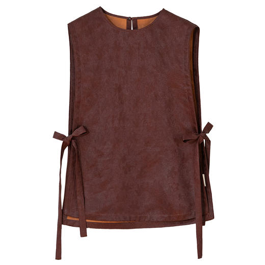 牧衣游原创 重磅24姆米提花香云纱马夹复古东方文艺百搭上衣 之行 商品图4