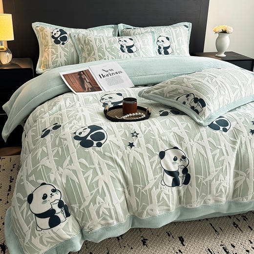 自然醒A类高克重5D立体浮雕宽边牛奶绒被套单件冬季双面珊瑚绒加厚被罩 QJ 商品图0