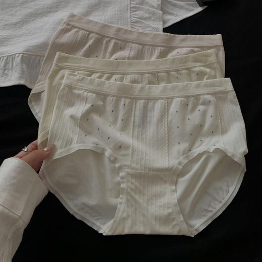【3条装合辑】秋冬新款内裤女舒适弹力三角裤中腰女士 多种面料波点蕾丝 棉裆含桑蚕丝 商品图3