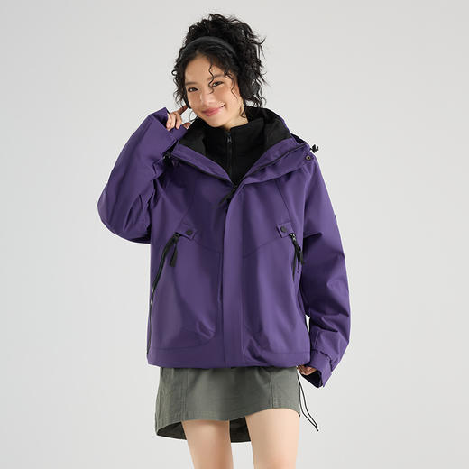 山系户外冲锋衣 三合一防风防水两件套 秋冬抓绒内胆徒步登山服国庆出游 商品图8