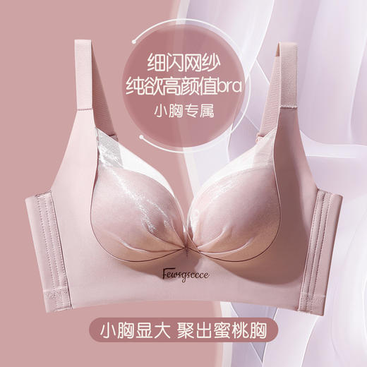【小胸聚拢调整型】 粉底液肤内衣女上托有型收副乳无钢圈文胸陌上尽诚 商品图2