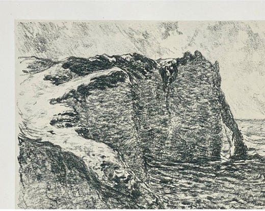 独角鹿西洋古董1892年代法国巴黎Goupil出版印象派大师莫奈授权版画家Georges William Thornley出品限量石版画作品《海崖》 商品图2