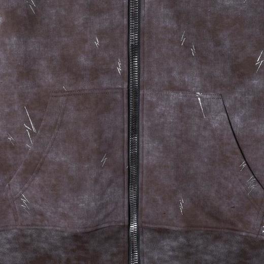 WT220SDSA男士秋冬新款痞帅男装休闲国潮复古滴胶拉链连帽卫衣百搭舒适 商品图2