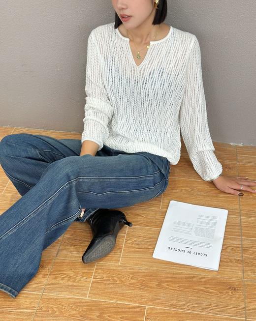 D5MZ31093#慵懒风小V领针织衫 商品图2