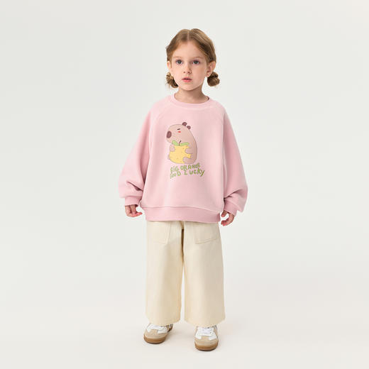 【科技发热】马克珍妮女童双面奥利绒软卫衣2025年秋冬新款551619 商品图2