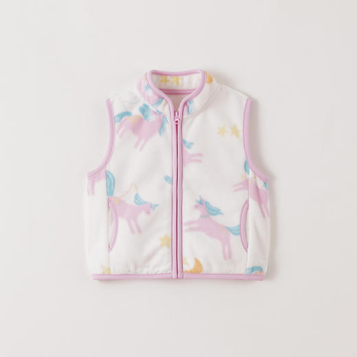 马克珍妮男女童趣味动物园摇粒绒小马甲2025年秋装新款551827 商品图2