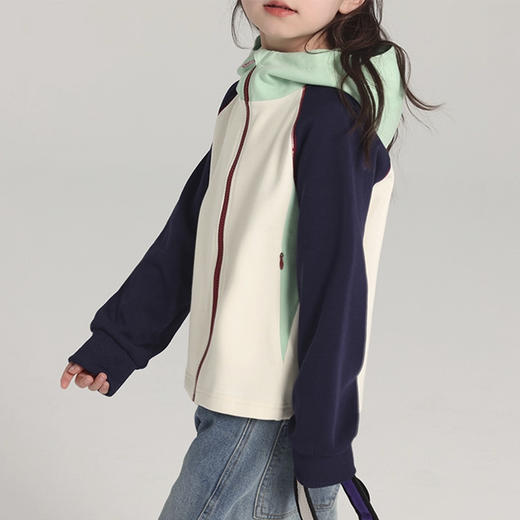 裁缝学苑TH09儿童撞色连帽冲锋外套纸样童装插肩上衣样板打版图纸 商品图1