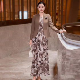YBY C796时尚西装外套背心连衣裙套装两件套