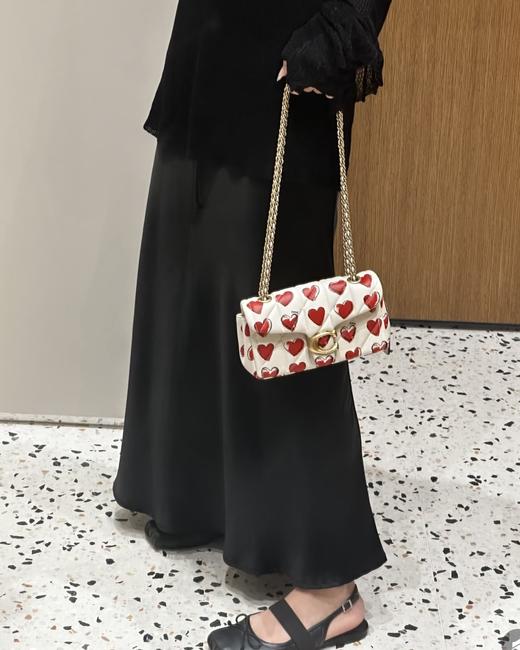 蔻家女士绗缝和爱心印花双肩包背包通勤 商品图14