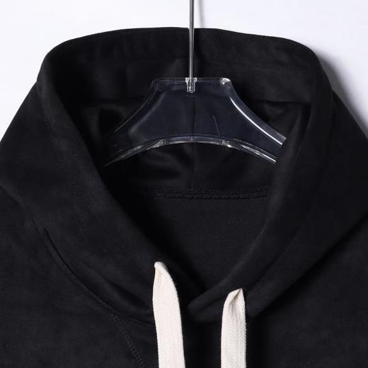 25F057SDSA秋冬新款痞帅男装潮牌绒面下摆松紧抽绳连帽卫衣刺绣标百搭 商品图2