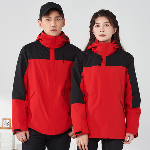 户外三合一冲锋衣 防泼水秋冬两件套防风登山服 男女同款国庆出游 商品图2