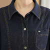 QYMYIYI-YB25B63-Y2025年春秋季短款外套宽松时尚休闲翻领牛仔长袖外搭上衣女 商品缩略图3