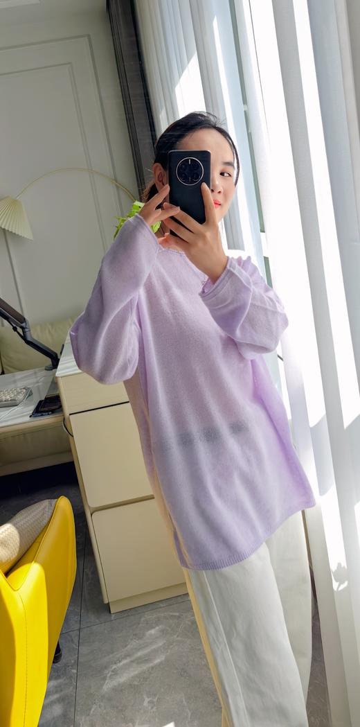 朦胧紫月光山羊绒天丝莱赛尔绵羊毛毛衫 商品图1