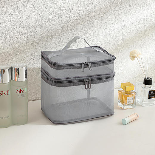 【出差旅行必备🔥】新款网纱化妆包旅行化妆品收纳袋，大容量双层透明网布洗漱包💄透明设计超贴心，收纳分类一步到位✨折叠轻便不占地，出差度假全搞定！ 商品图10