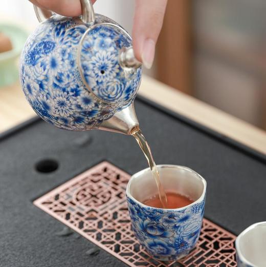 拾物观心·掐丝满花鎏银茶器，极具东方雅韵，内里素雅如月，爱茶人的心头好 商品图11