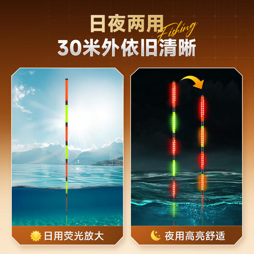 佳钓尼OLED一体倒锥 双排日夜两用超轻灵敏鲢鱅夜光浮漂 商品图4