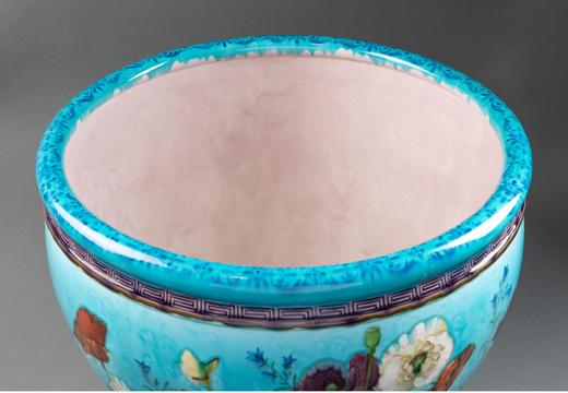 独角鹿西洋古董独角鹿西洋古董法国Théodore Deck釉陶瓷古董花盆客厅插花艺术摆件 商品图5