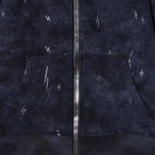 WT220SDSA男士秋冬新款痞帅男装休闲国潮复古滴胶拉链连帽卫衣百搭舒适 商品图3