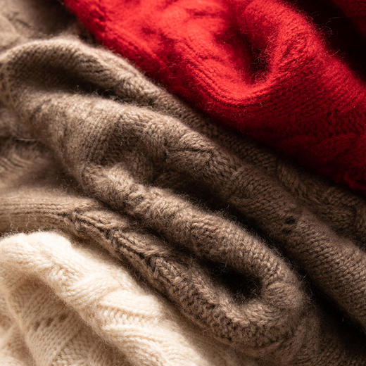 【LP原版棒针】100纯山羊绒高领堆领两穿立体绞花冬季R2135 商品图4