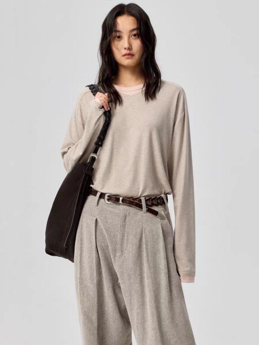 Simple Project/Y25153/美利奴羊毛假两件T恤 商品图4