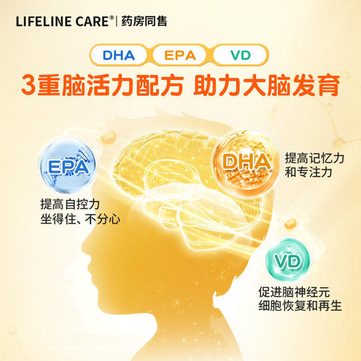 LifelineCare生命力伽挪威进口儿童鱼油果冻青少年DHA学生记忆力进口 商品图3