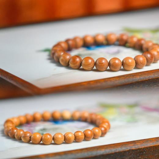 *自营*素履檀香木手串 | #轻微奶香#清新淡雅/带有甜味/粉感/木质调澳洲檀香木品种。浅色佛珠天然香料手工珠子文玩手链男女手链中式。 商品图7