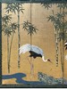 独角鹿西洋古董18世纪日本江户时期出品狩野派风格「竹樱鹤鸣」 主题金地纸本设色六曲屏风 商品缩略图2
