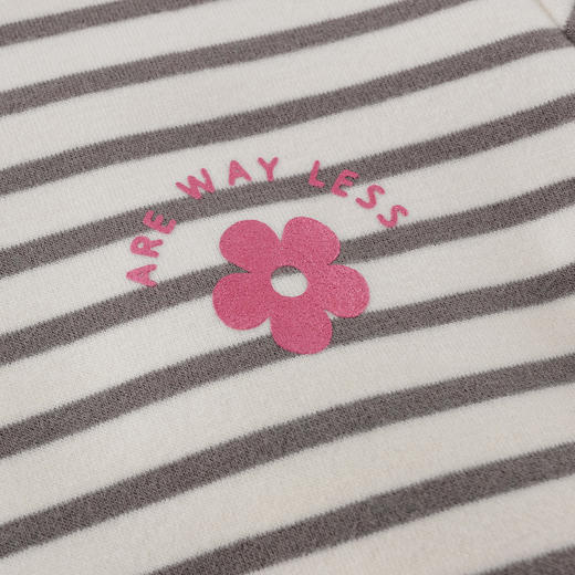 【科技发热】马克珍妮女童绒绒保暖条纹高领T恤秋冬新款551225 商品图3