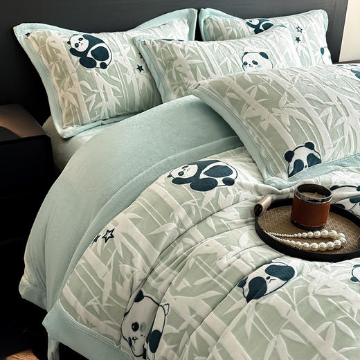 自然醒A类高克重5D立体浮雕宽边牛奶绒被套单件冬季双面珊瑚绒加厚被罩 QJ 商品图9