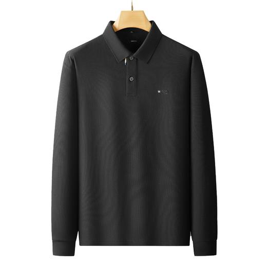 【100%棉】【DDP】大依优型大码男装内里磨毛长袖POLO加肥加大码商务休闲翻领纯棉长袖T恤打底衫 商品图4