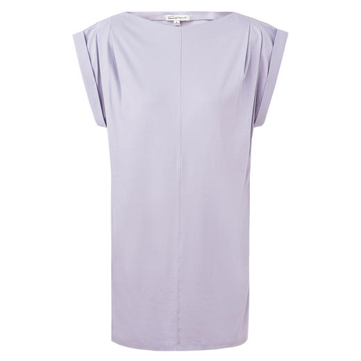 SELFWHO纯棉一字肩连衣裙女2025夏新款气质显瘦双折裥设计倒梯裙 商品图4