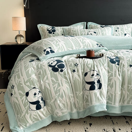 自然醒A类高克重5D立体浮雕宽边牛奶绒被套单件冬季双面珊瑚绒加厚被罩 QJ 商品图1