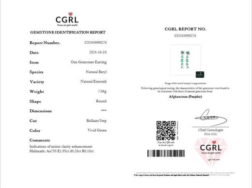 1.95ct刻面祖母绿耳坠 商品图5