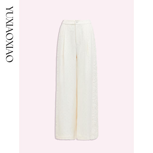 余潇潇【云朵绵绵裤】高级感百搭挺括精致烫钻侧缝花边休闲直筒裤 商品图0