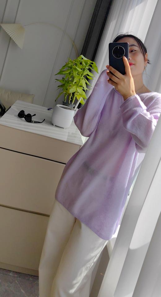 朦胧紫月光山羊绒天丝莱赛尔绵羊毛毛衫 商品图7