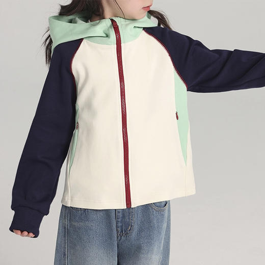 裁缝学苑TH09儿童撞色连帽冲锋外套纸样童装插肩上衣样板打版图纸 商品图2