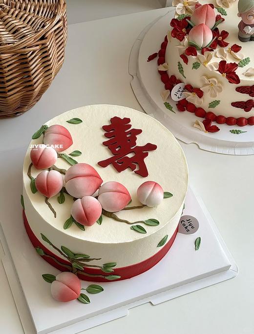 寿桃长辈祝寿蛋糕-低糖处理无添加 商品图2