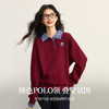 【09/10新品】熙世界学院风撞色格纹拼接POLO领上衣女士假两件卫衣2025秋装新款 商品缩略图1