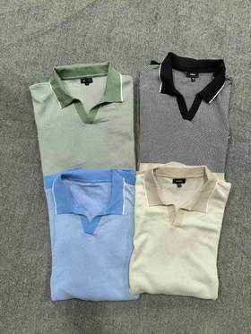 翻领拼接短袖上衣