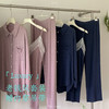 老钱风松弛感！秋冬新款棉睡衣套装双面绒可外穿家居服三件套 吊带+长裤+长袖外套睡衣套装（无丝带配饰） 商品缩略图6