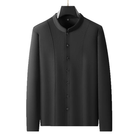 【DDA】大依优型大码男装新中式长袖衬衫潮加肥加大码时尚休闲立领长袖T恤 商品图7